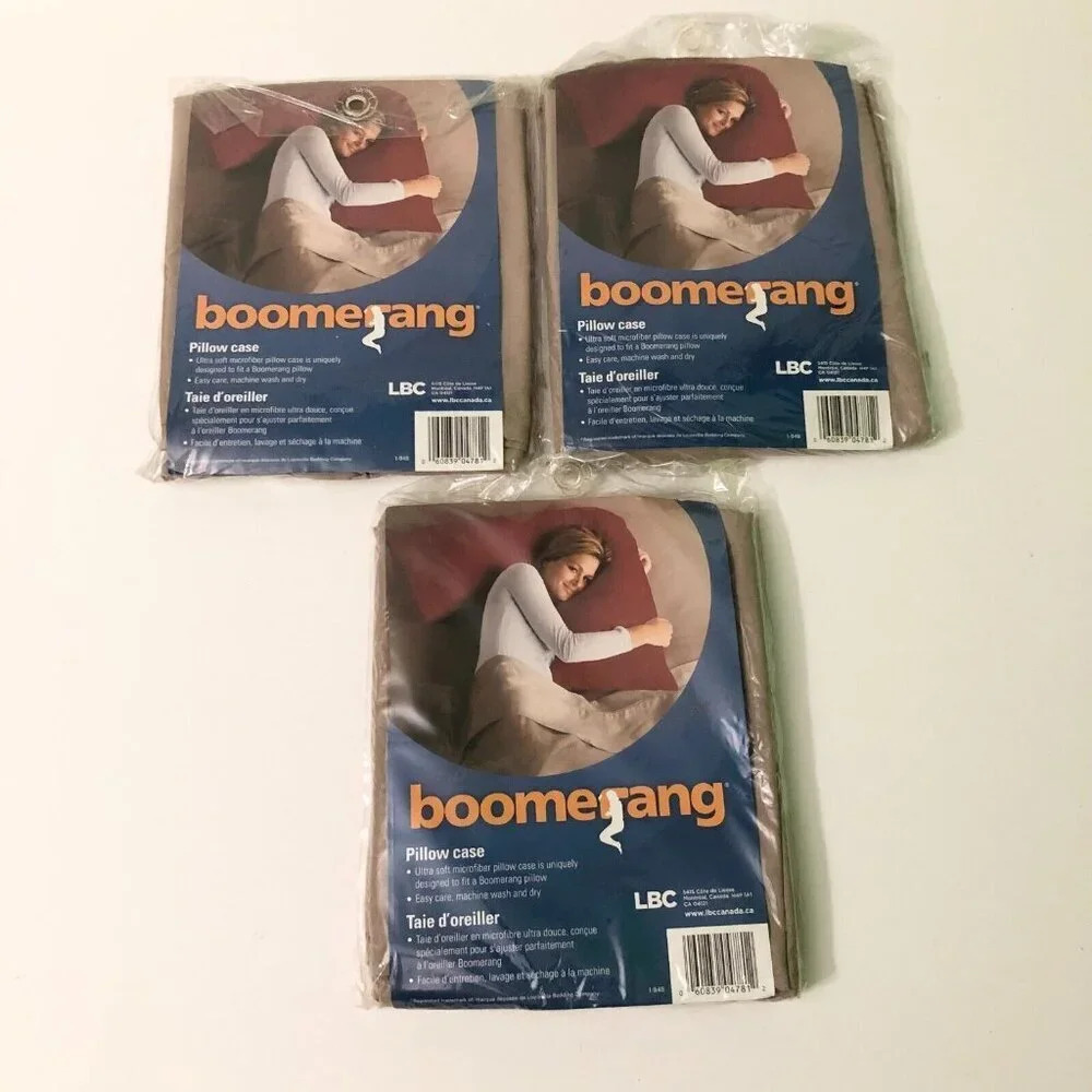 Lot of 3 L Shaped Pillowcases LBC Canada for Boomerang Pillow Damaged Packaging